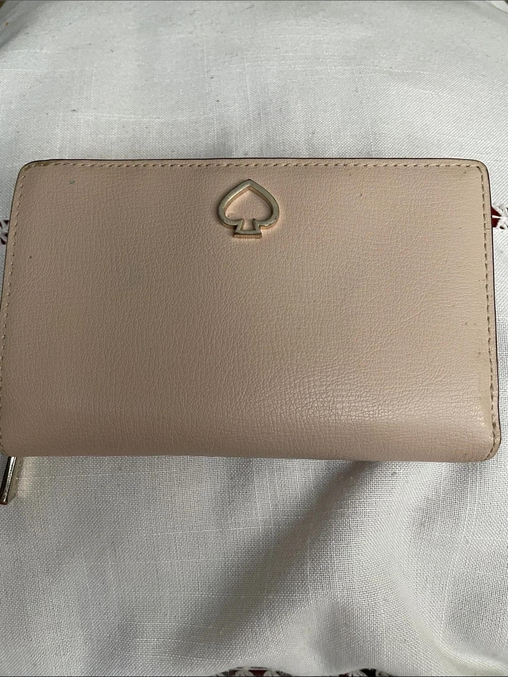 kate spade Blush Pebbled Leather Zip Around Wallet & Coin Holder